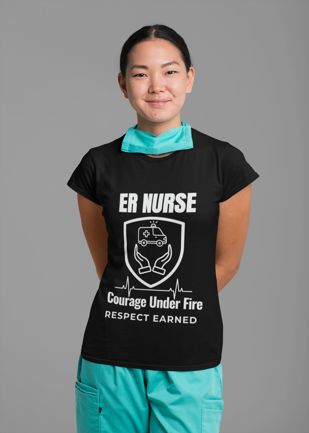 ER Nurse Courage Under Fire Shirt – Respect Earned Emergency Room Nurse T-Shirt
