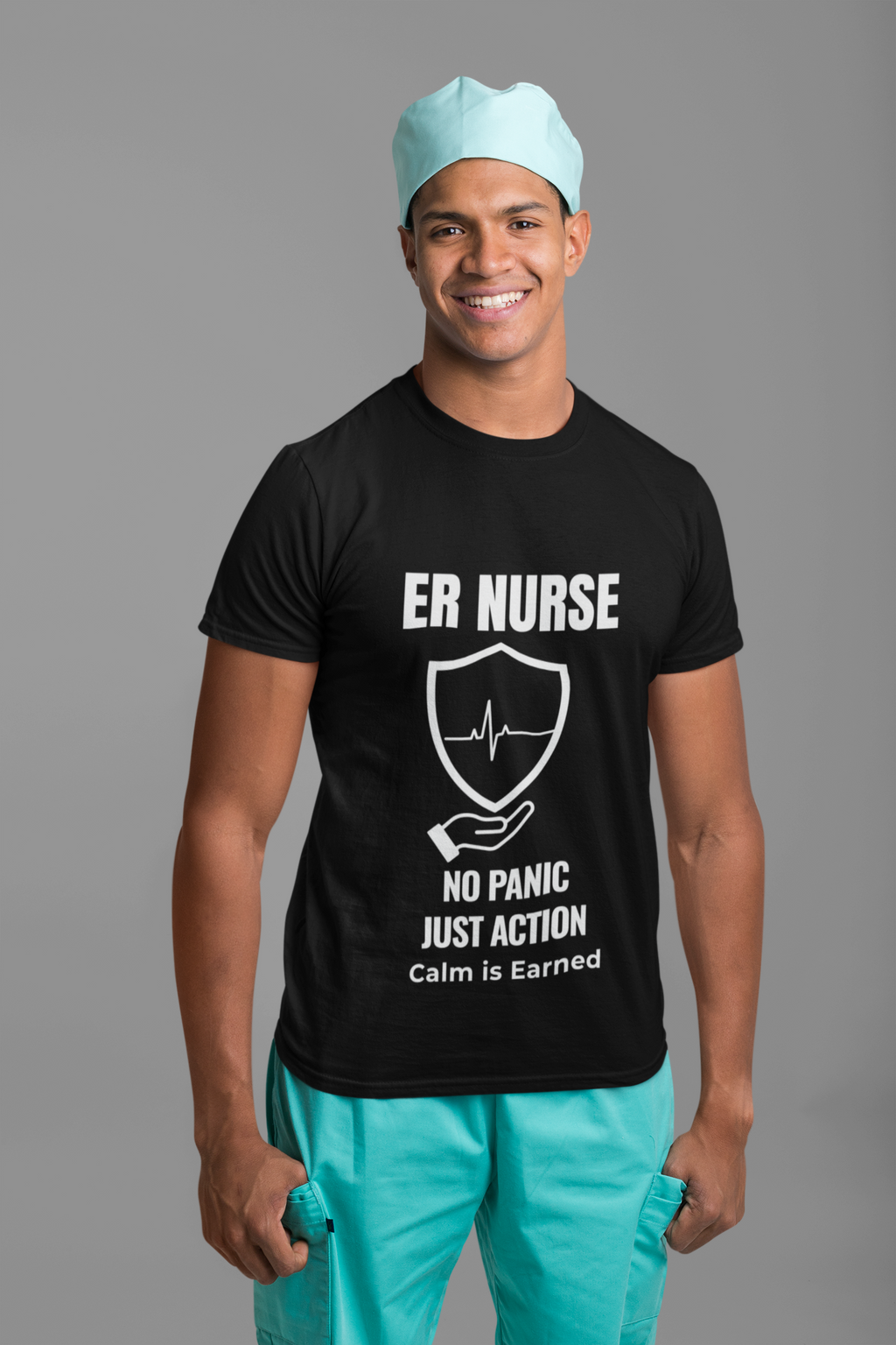 ER Nurse No Panic Just Action Shirt – Calm Is Earned Emergency Room Nurse T-Shirt