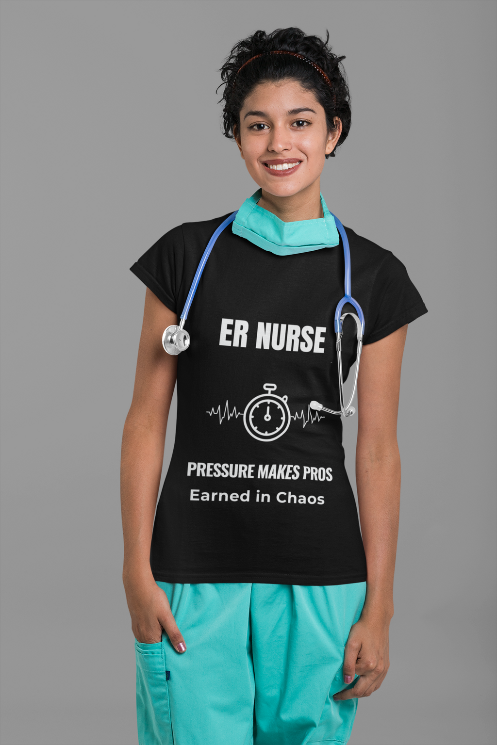 ER Nurse Pressure Makes Pros Shirt – Earned In Chaos Emergency Room Nurse T-Shirt