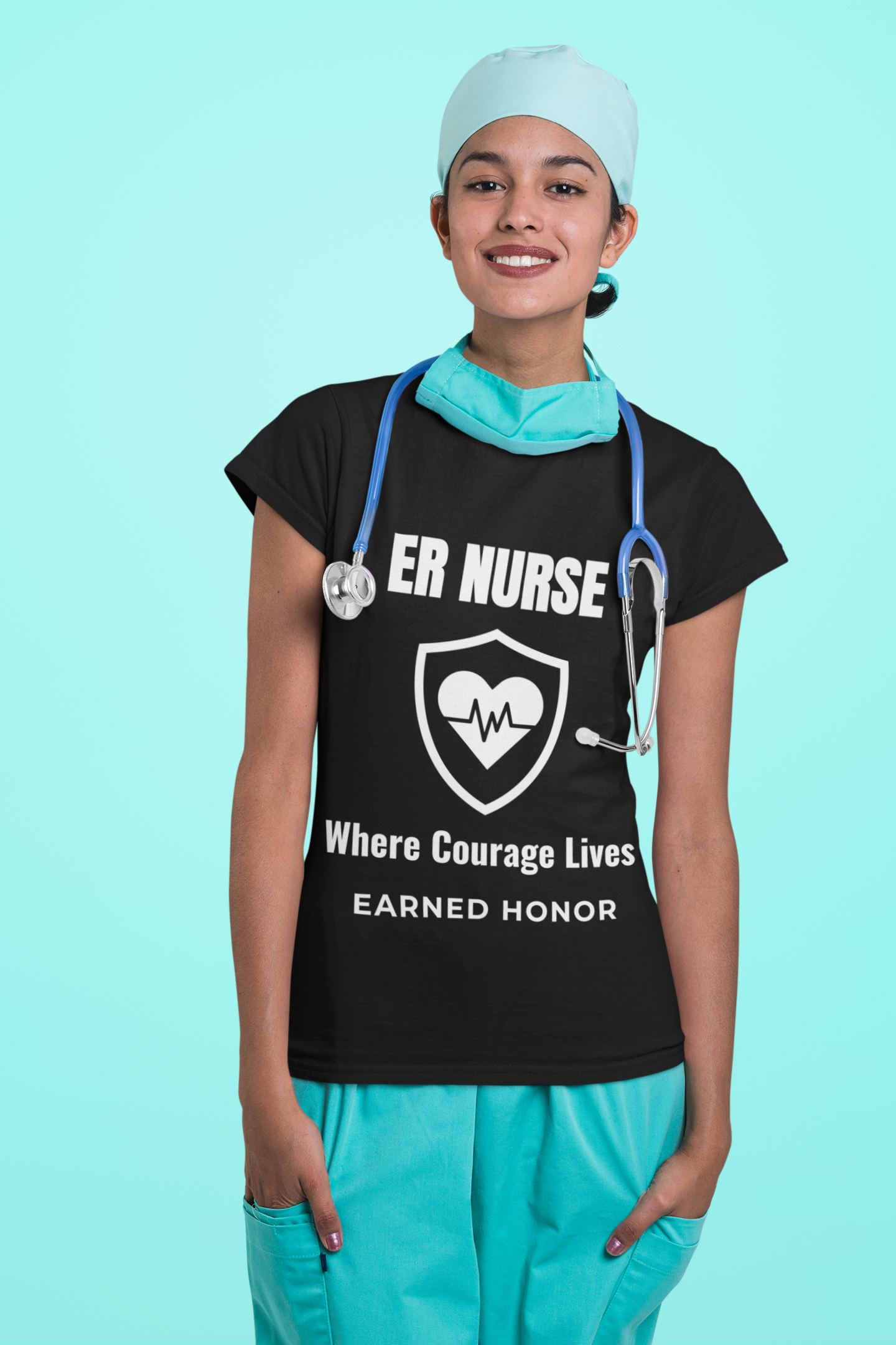 ER Nurse Where Courage Lives Shirt – Earned Honor Emergency Room Nurse T-Shirt
