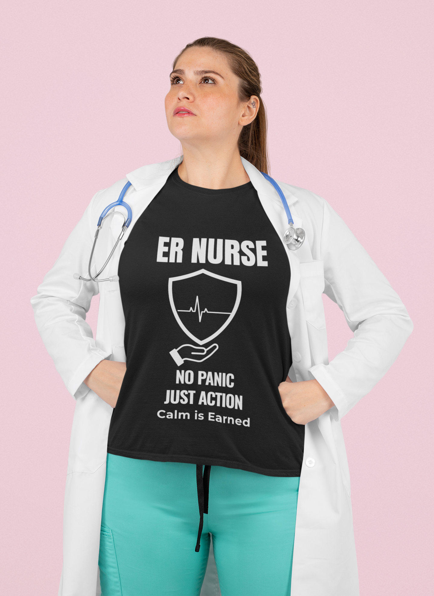 ER Nurse No Panic Just Action Shirt – Calm Is Earned Emergency Room Nurse T-Shirt