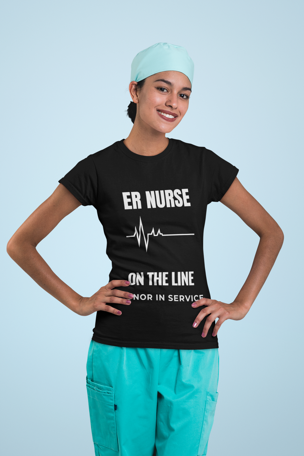 ER Nurse On The Line Shirt – Honor In Service Emergency Room Nurse T-Shirt