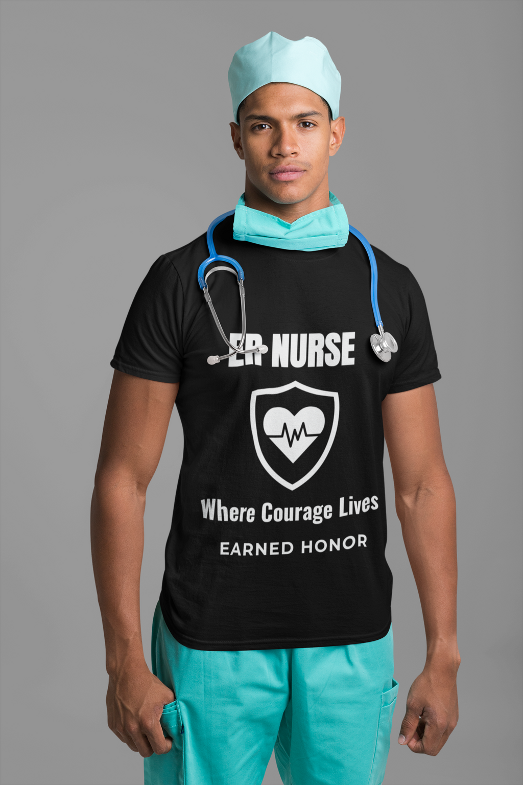ER Nurse Where Courage Lives Shirt – Earned Honor Emergency Room Nurse T-Shirt
