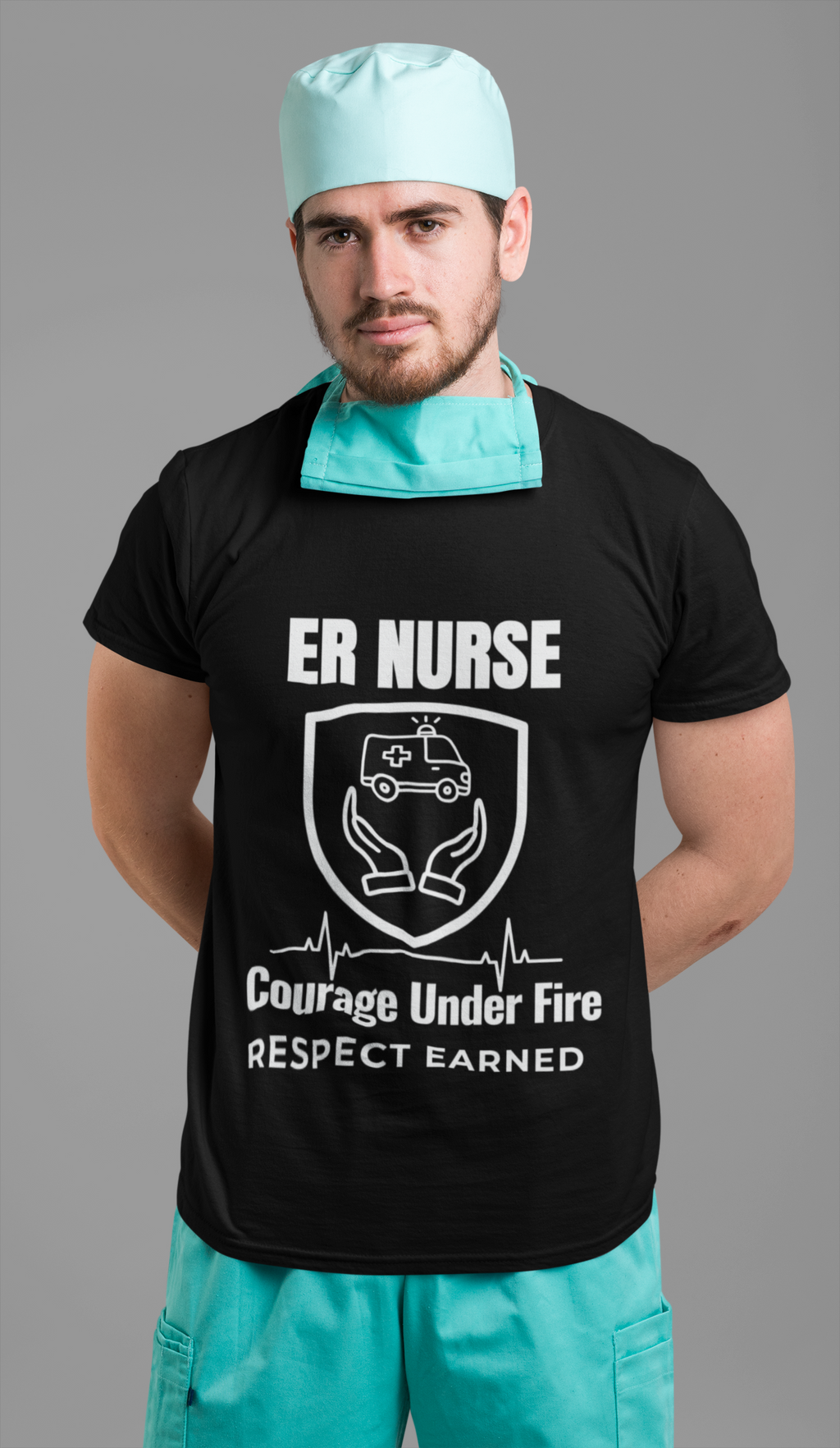 ER Nurse Courage Under Fire Shirt – Respect Earned Emergency Room Nurse T-Shirt