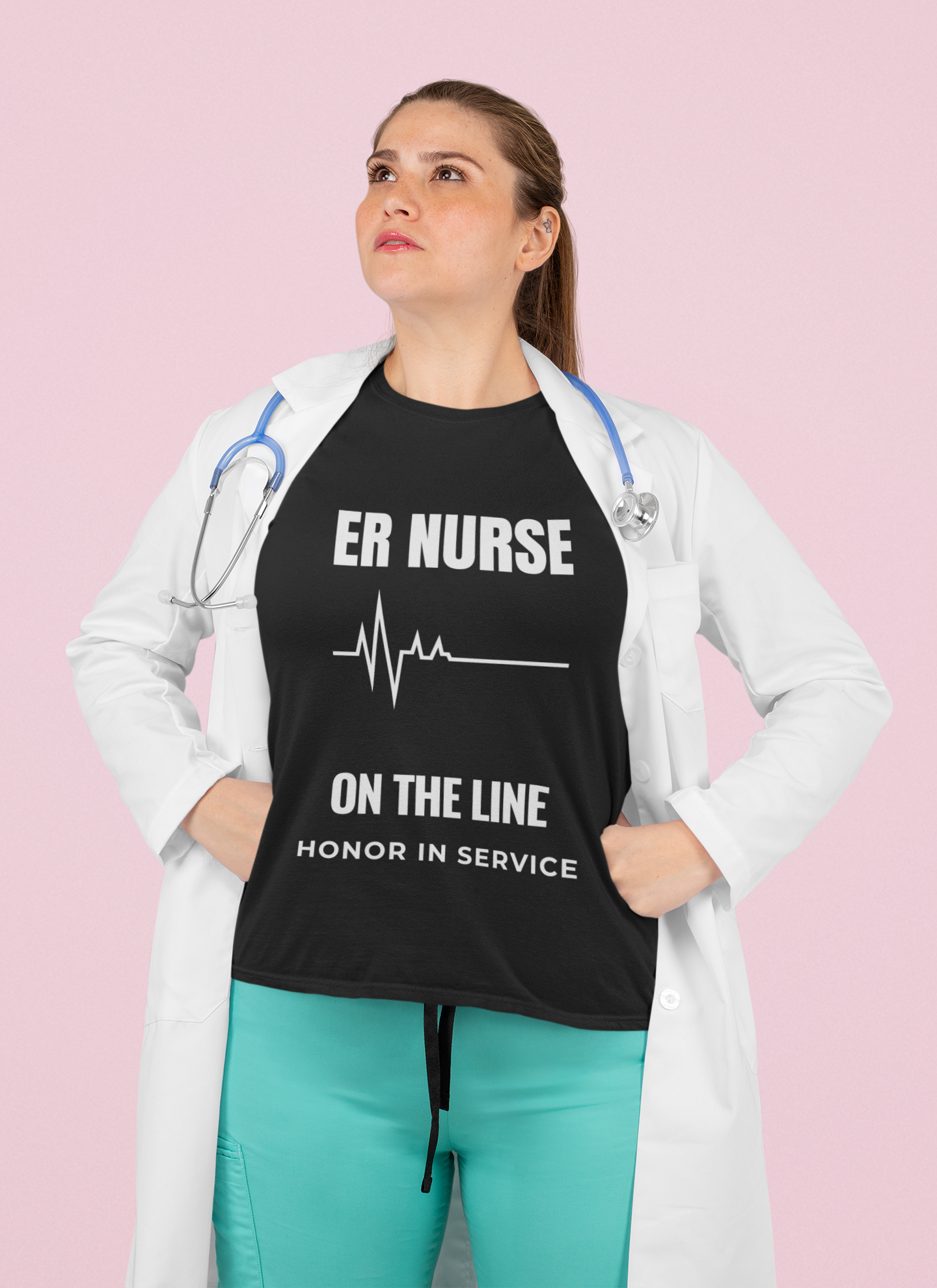 ER Nurse On The Line Shirt – Honor In Service Emergency Room Nurse T-Shirt